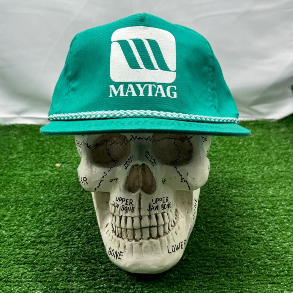 VTG Maytag Rope Trucker Snapback Hat Green Adjustable Trucker 80s Grandpa OSFA